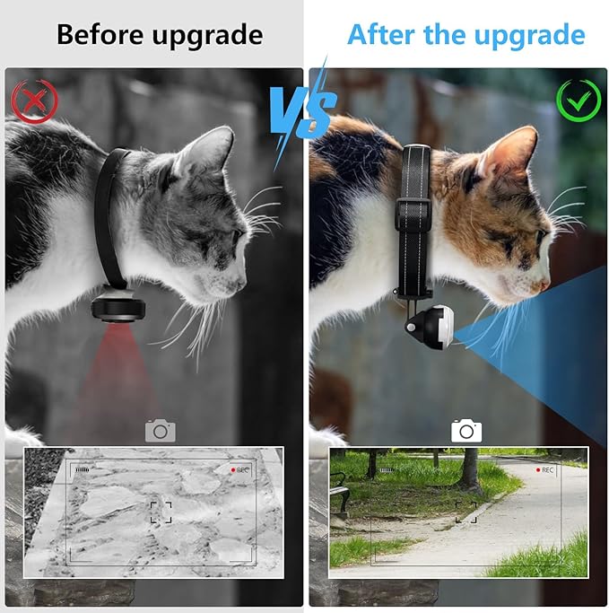ehomful HD 1080P Cat POV Camera Collar with Video Record, Mini Small Sports Video Cameras, Body Cam Outdoor/Inoor No WiFi, Unique Pet Supplies Gift for pet Owners, Dog Moms, cat dads, Ideal Gift