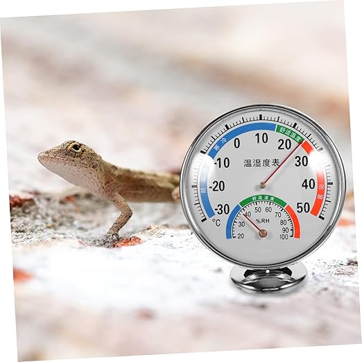 Reptile Thermometer and Hygrometer Dual Gauge for Terrarium Easy Read Color-Coded Humidity and Temperature Monitor for Reptile Tanks and Enclosures