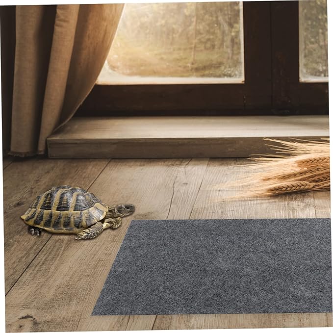 SUPVOX 4pcs Reptile Carpet Mat Absorbent Substrate Liner for Lizard Snake Turtle Non-Abrasive Easy to Cut Bedding for Terrarium Grey