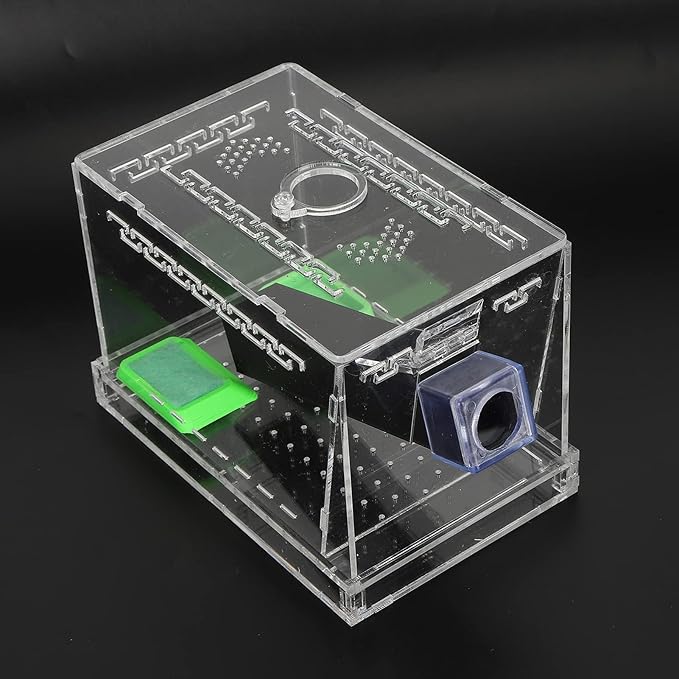 Transparent Acrylic Reptile Feeding Cricket, Cricket Care Kit Cricket Keeper with Tubes Cricket Keeper Tank Box(S)