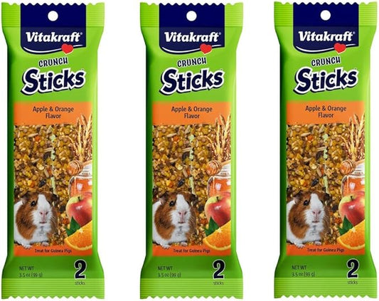 Vitakraft 6 Pack of Crunch Sticks Treats, Apple and Orange Flavor, for Guinea Pigs