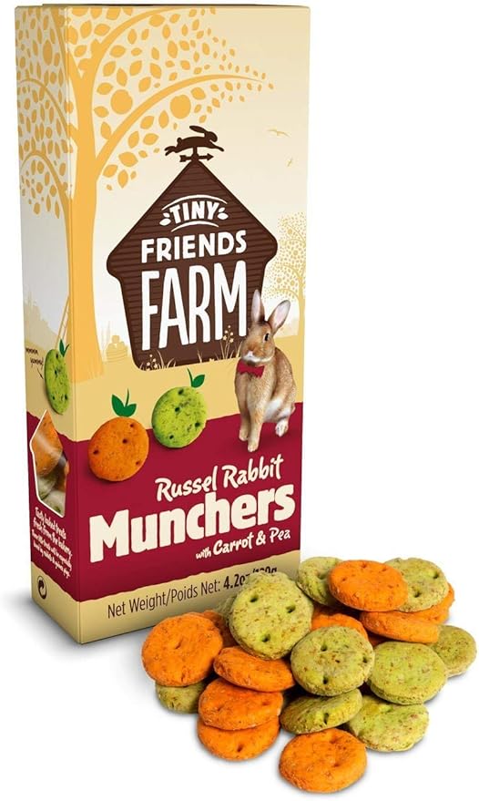 SupremePetfoods Tiny Friends Farm Russel Rabbit Munchers with Carrot & Leek 4.2 oz - Pack of 2