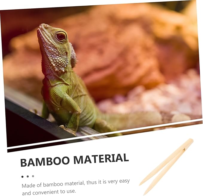 Milisten Bamboo Reptile Feeding Tweezers Pet Appetite Stimulant Clip for Lizards Turtles and Reptiles