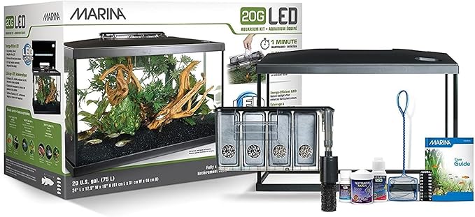 Marina 20 Gallon LED Aquarium Kit – Complete Fish Tank Setup with Filter, Lighting & Accessories