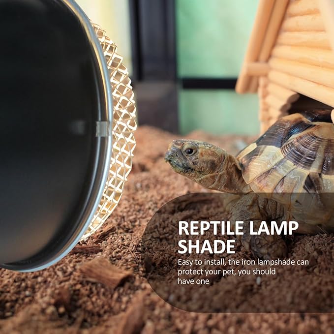 ibasenice Reptile Heat Lamp Cover 5.51-Inch Stainless Steel Anti-Scald Lampshade for Reptile Box Insulation Protects Pets from Burns