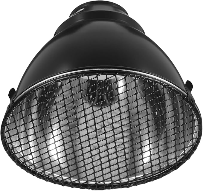 Reptile Heat Lamp Cover Anti-Scald Dome Light Guard Aluminum Heat Lamp Protector for Turtle Lizard Snake Breeding Boxes with Mesh Cover