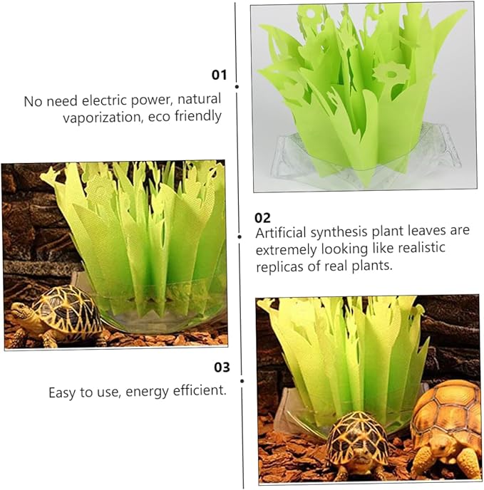 FOMIYES 4pcs Reptile Box Humidifier Natural Gasification Simulation Plants for Humidity Control Terrariums and Reptile Enclosures