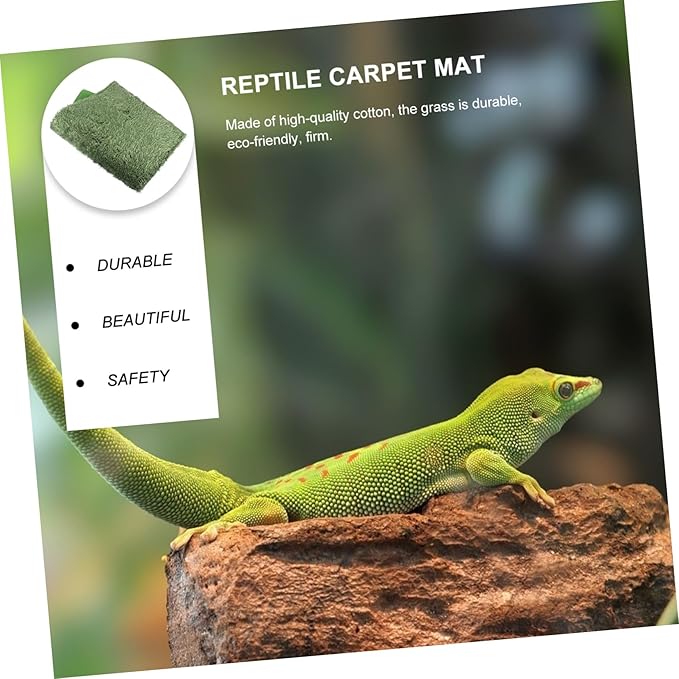 2pcs Moss Reptile Carpet Substrate Liner for Turtle Habitat and Lizard Terrarium Breathable Reptile Mat with Moisture Retention Soft Comfortable Bedding for Snakes Turtles