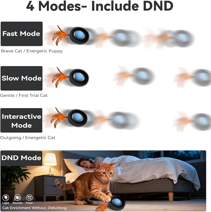 Interactive Cat Toy for Indoor Cats, Motion Activated Ball &7-Hole Maze Mat - Image 8