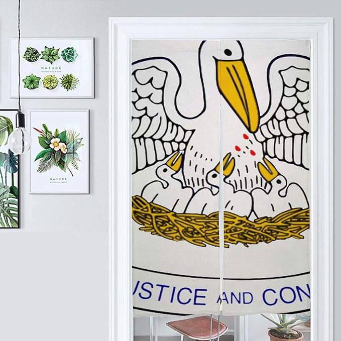 Louisiana State Flag Light Blocking Door Curtain, Suitable for Bedroom Entrance
