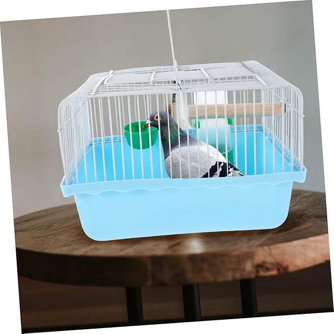 Portable Bird Carrier Cage with Water Dispenser Standing Perch and Food Tray for Parakeets Lovebirds Conures Cockatiels Small Travel Cage for Outdoor Use Lightweight and Easy to