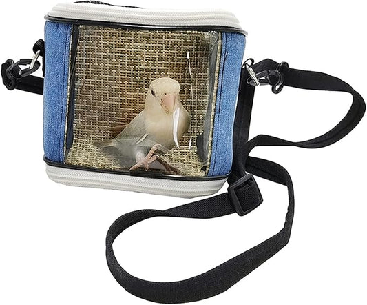 Flight Cage Bird Carrier Travel Cage Lightweight Bird Backpack Pet Bag for Small Birds or Habitat Bird Cage (Size : Small)