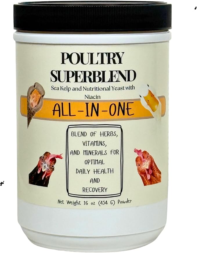 Nutrtional Yeast w/Niacin + Sea Kelp + Herbs + Vitamins + Protein+ Calcium. Duck Supplements, Duck Vitamins, Chickens. (Niacin Deficiency, Immune System Support) Brewer's Yeast.
