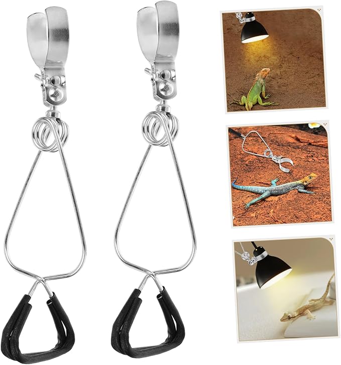 2Pcs Adjustable Reptile Light Clamp Fixture Flexible Lamp Holder for Heat Lamps Dome Support Bracket Easy Installation for Enhanced Light Coverage and Plant Growth