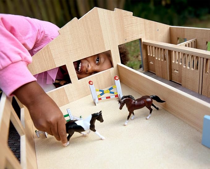 Breyer Horses Breyer Farms Deluxe Arena Stable | 24 Piece Playset | 2 Stablemates Horses Included | 24.25" L x 22" W x 10.5" H | 1:32 Scale | Model #59243