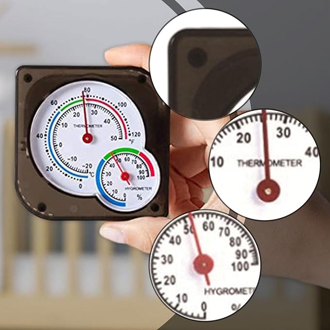 Thermometer Hygrometer Temperature Humidity Meter High Precision Analog Mini for Office Terrarium Home Industry Room