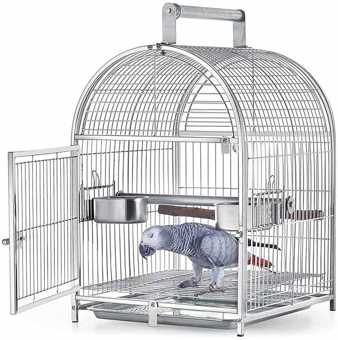 Wrought Iron Bird Cage Carrier Stainless Steel Breathable Travel Cage for Extra Small Finches Canaries Lovebirds Bird Cage,