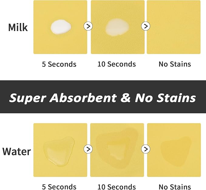 HotLive Dog Food Mat - Absorbent Cat Mat for Food and Water, No Stains Pet Feeding Bowl Mat, Easy to Clean Pet Placemats, Quick Dry Dog Water Dispenser Mat for Messy Drinkers | Paw Yellow 18"x 28"