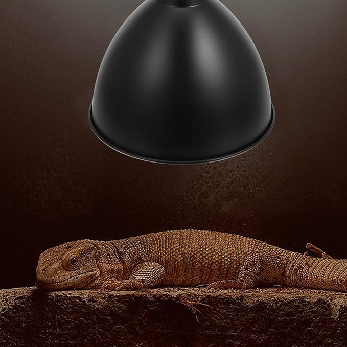 Hemoton Reptile Heat Lamp Reflector Dome, Iron Lampshade Cover 8.5-Inch Deep Reflective Bucket, Heat Retention for Reptile Enclosure Lighting Accessories