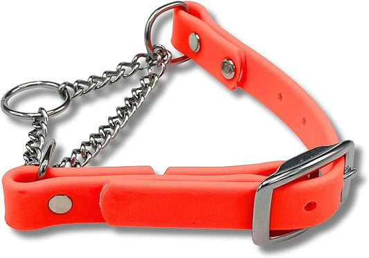 Martingale Collar for Dogs, Biothane, Stainless Steel Hardware, No Pull, Made in The USA, Professional Grade, Small, Orange