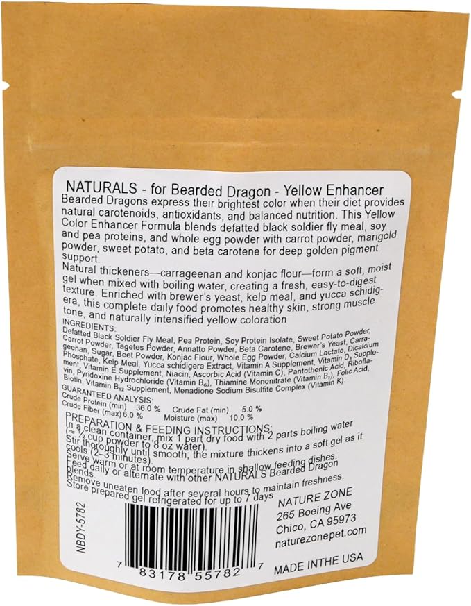 Nature Zone Naturals - Bearded Dragon Food - Yellow Enhancer 2 oz