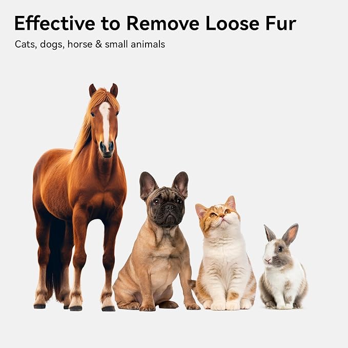aumuca Cat and Dog Grooming Brush for Shedding, Removes Loose Fur from Long or Short Haired Pets - Ideal for Cats, Kittens, Rabbits, and More - Purple - Image 2