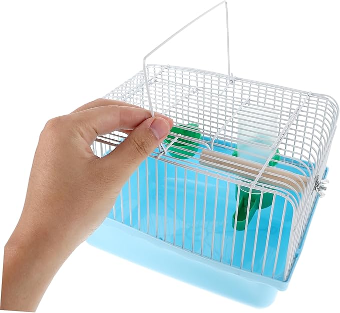 Portable Parakeet Carrier Cage: Small Bird Travel Cage with Water Dispenser Standing Perch and Food Tray for Parrots Conures Cockatiel and Lovebirds