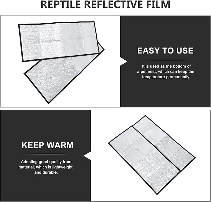 jojofuny Reptile Heating Pad Insulation Film Keep Warming Heat Mat Under Tank Terrarium Heater Set for Pets 2pcs