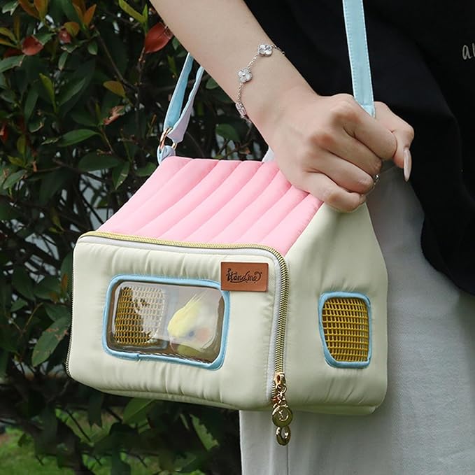 Bird Carrier | Portable Breathable Warm Pet Supplies with Stainless Steel Tray | Bird Carrier Travel Cage,for Animal Pigeon Offices Outing Travel Vehicle Car Road Trip Daily Indoor Outdoor