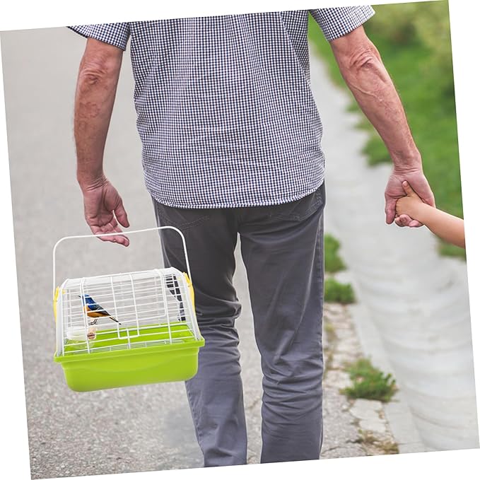 Totority Portable Parrot Travel Cage with Ventilated Metal Wire Wear-Resistant Bird Carrier for Outdoor Trips Hiking Camping Comfortable Secure Parakeet Carrying Cage with Handle for Small