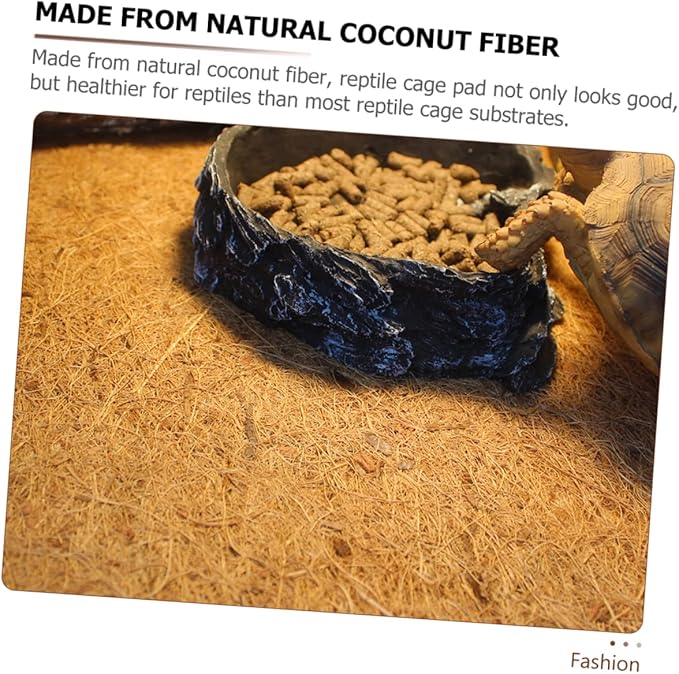 COLLBATH Reptile Coconut Fiber Bedding Mat for Terrariums Soft and Durable Substrate for Tortoise and Snake Tanks Easy to Clean Natural Coir Carpet