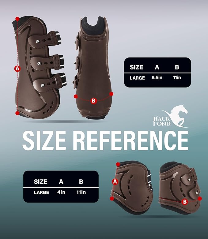 Horse Tendon Boots, Fetlock Boots & Open Front Boots for Jumping, Set of 4, Horse Protection Leg Guard