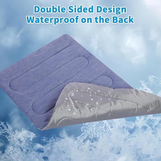 Cooling Mat for Large Dogs - Double Sided Warm & Cool, Q-MAX>0.47, Portable Dog Cooling Mat for Summer. All-Season Use & Portable for Travel(L (36''x23'') (XXL - 51"x37.5")