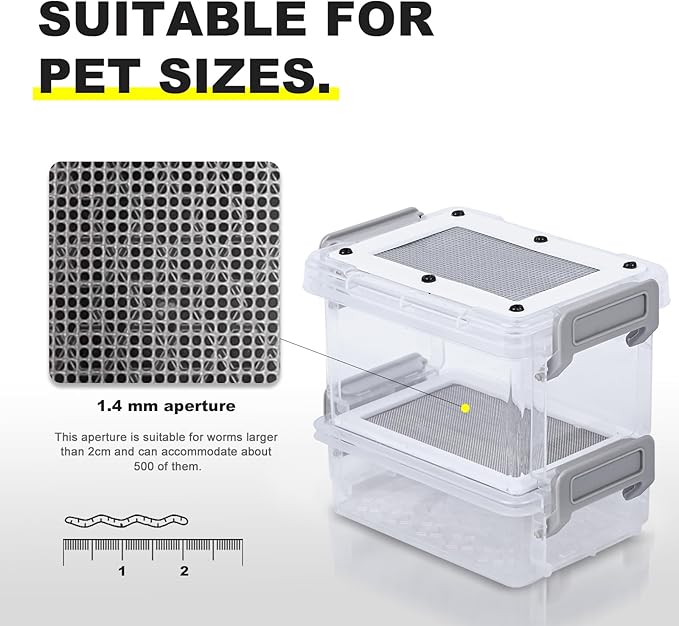 Mealworms Breeding Kit,to Breed Live Mealworms,Mealworm Feeder with Tweezers and Wheat Bran Bedding