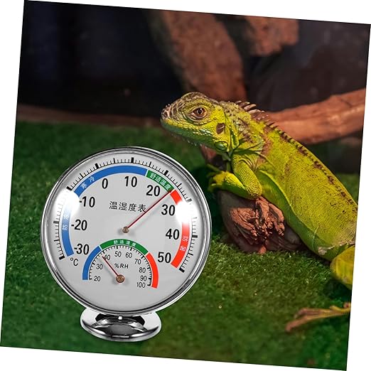Reptile Terrarium Thermohygrometer Dial Temp Humidity Gauge for Tanks Easy to Read Space-Saving