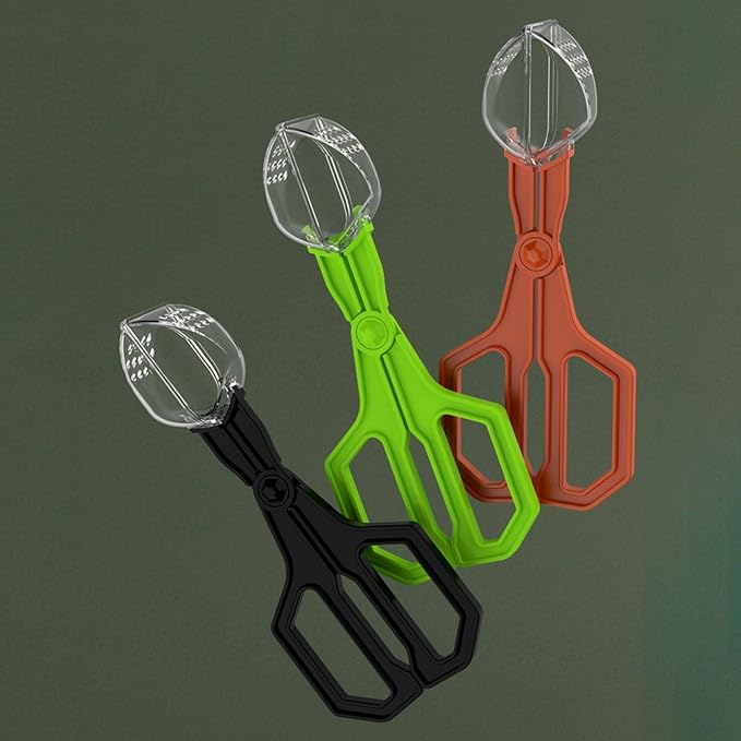 Hygienic Reptiles Feeding Instrument Clear Creature Catcher Multipurpose Tongs Comfort Handle For Safe Creature Handling Terrariums Tongs