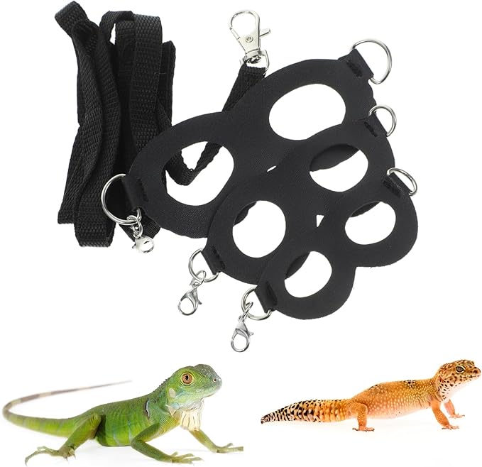 MERRYHAPY Lizard Leash and Adjustable Chest Strap Harness Set for Bearded Dragons Small Reptile Outdoor Walking Safety