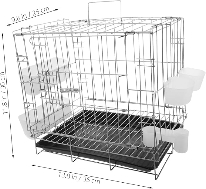 Portable Bird Breeding Cage with Removable Feeding Tray for Pigeons Finches and Canaries Versatile Folding Design for and Cleaning