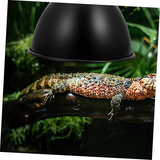 Cabilock 4pcs Reptile Heat Lamp Shade Reflector for Terrarium Insulated Design Easy to Install Compatible Various Reptile Tanks Thick Reflective Dome