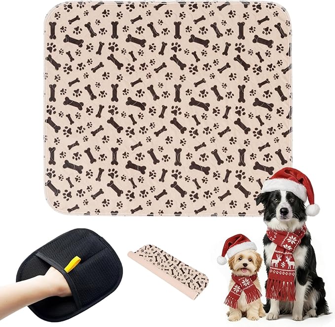 Puppy Pads with Pheromones, Washable Puppy Pee Pads for Dogs Reusable Puppy Pads for Dogs and Cats(with Pet Hair Removal Gloves)