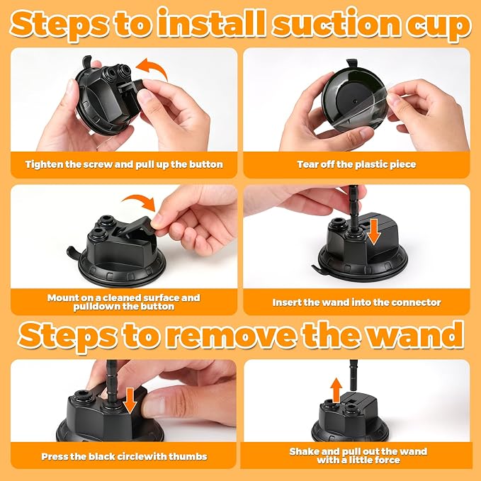 Interactive Suction Cup Cat Teaser Wand, Cat Toy with Simulated Bird & Spinning Feather Attachments, Strong Suction Base & Long Steel Wire for Kitten Self-Entertainment (Detachable) - Image 6