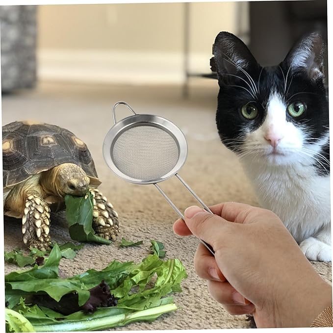 Sosoport 2pcs Metal Reptile Sand Scoop Fine Mesh Litter Cleaner for Easy Excrement Removal Terrariums and Aquariums for Tortoise and Reptile Care