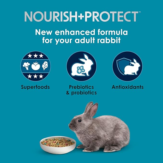 Kaytee Forti-Diet Pro Health Nourish+Protect Adult Rabbit Food, Comprehensive Nutrition Backed by Science, Digestive Health, Immune Support, 20 pounds