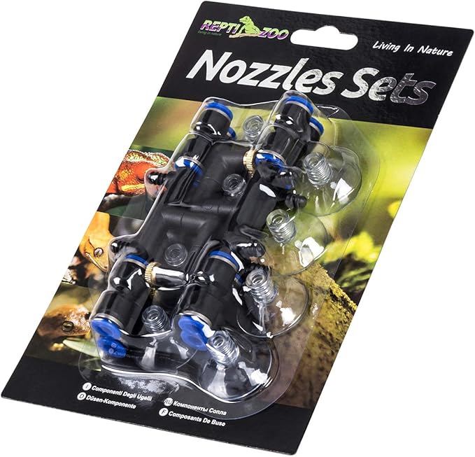 REPTI ZOO 4 Pieces Spray Nozzles Adjustable Fine Misting Water for Reptiles