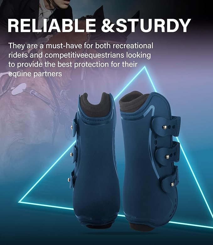 Horse Tendon Boots, Fetlock Boots & Open Front Boots for Jumping, Set of 4, Horse Protection Leg Guard