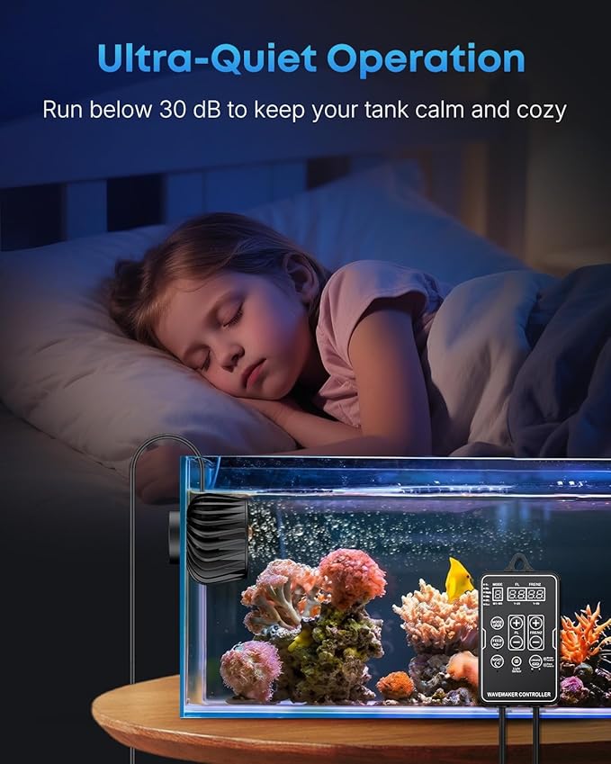 Pawfly Aquarium Powerhead 3400 GPH, Wave Maker for Aquariums DC 24V 20W, Power head for Aquariums, Aquarium Circulation Pump With Magnetic Base, Wavemaker for 50-450 Gallon Freshwater Saltwater Tank