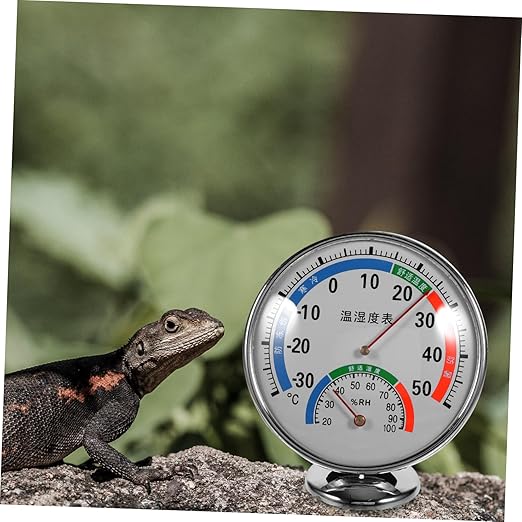 Toddmomy Reptile Thermometer Hygrometer Gauge Humidity Sensor for Terrariums Easy Read Coded Segments Dual Display Space Saving Design