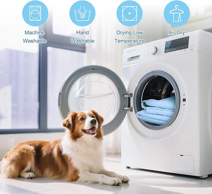 Cooling Mat for Small Dogs, Thick Breathable Dog Cooling Mat Q-MAX>0.45, Cooling Bed Chill Cool Fiber & Non-Slip Bottom Cold Crate Pad Kennel Bed for Dog Puppy and Cat, Non-Toxic, Foldable & Washable