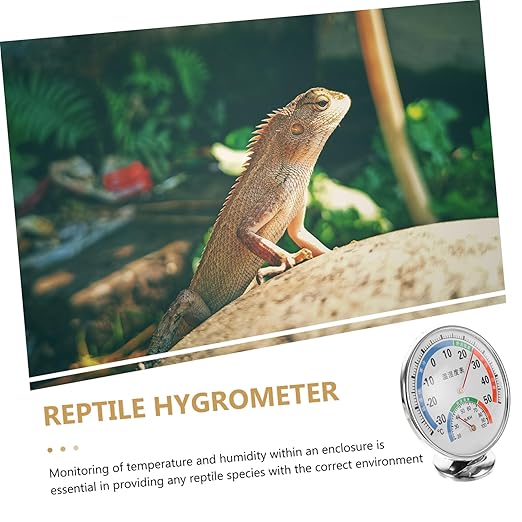 Reptile Temperature and Humidity Gauge Dual Dial Hygrometer for Terrarium Easy Read Color-Coded Display for Bearded Dragons Lizards and Other Reptiles