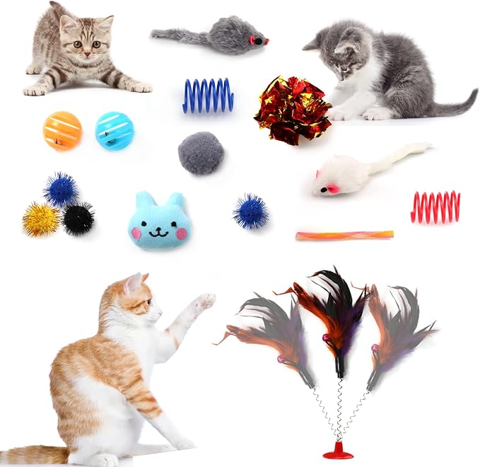 Kitten Toys Cat Toys Assortments, 26 Packs Cat Toys Variety Pack for Kitty, Cat Wand Toy, Cat Feather Toys, Cat Balls with Bells, Cat Mouse Toy, Catnip Toys for Indoor Cats - Image 6